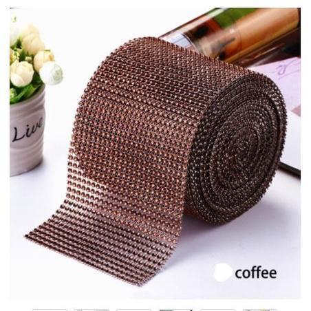 1yard Sparkling colorful Plated Diamond Mesh Wrap Crystal Rhinestone Ribbon Accessories (616L) - Image 9