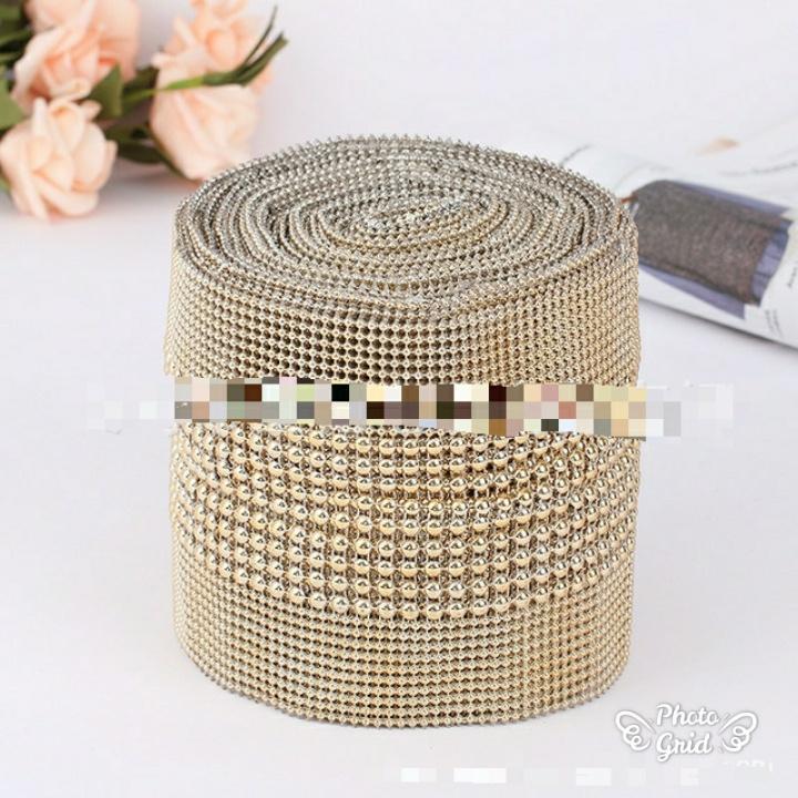 1yard 2sides 10rows Round Mesh Trimming Golden Base Plastic Sew On Trim For Decoration(927L) - Image 3