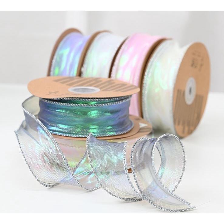 4cm 10 yards Fancy Fishtail Ribbon DIY Headpiece Hair Bow Flower Wrap Bouquet wave yarn gift(1886L)