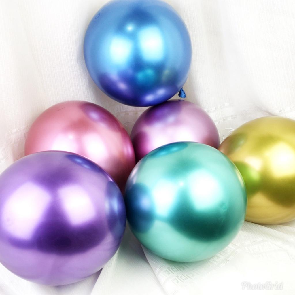 5pcs 12inch 2.8g New Glossy Metal Pearl Latex Balloons Thick Chrome Metallic Colors Inflatable Air Balls 金属乳胶气球 (244L)