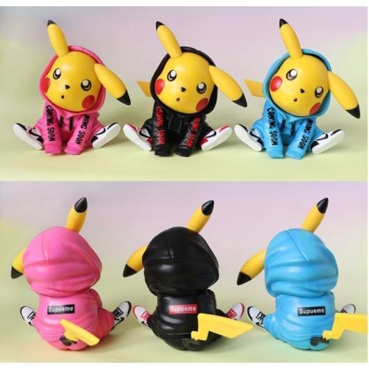 Pokemon Pikachu Pink and Blue Hoodie Sneakers Cute Action Figure Ornament Model Toys 风衣皮卡小精灵神奇宝贝(1670L) - Image 2