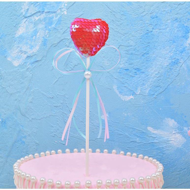 1pc 22x4cm Romantic and beautiful sequins color BallButterfly for HappyBirthdayCakeTopperBirthdayCakeInsertCards (1422L) - Image 10