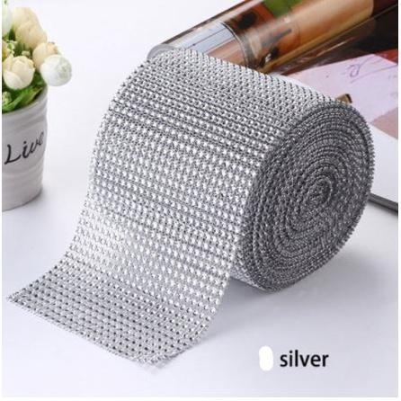 1yard Sparkling colorful Plated Diamond Mesh Wrap Crystal Rhinestone Ribbon Accessories (616L) - Image 14