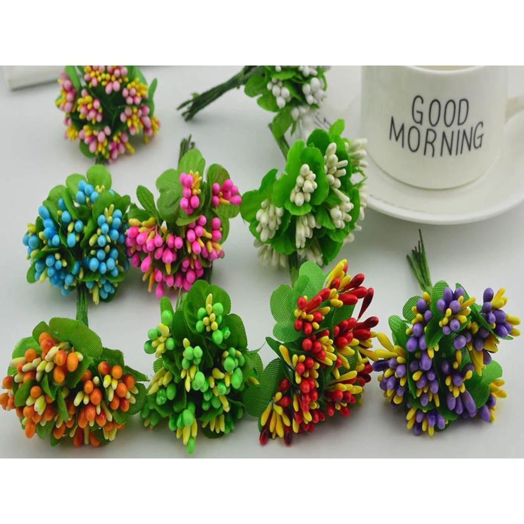 10pcs slik stamen bouquet diy handwork wreaths home wedding decoration Bride headdress gifts Artificial flowers(639L) - Image 2