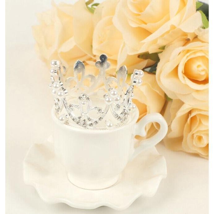 Mini Crown Cake Decoration Princess Topper Pearl Tiara Children Hair Ornaments for WeddingBirthdayPartyCakeDecor (1519L) - Image 6