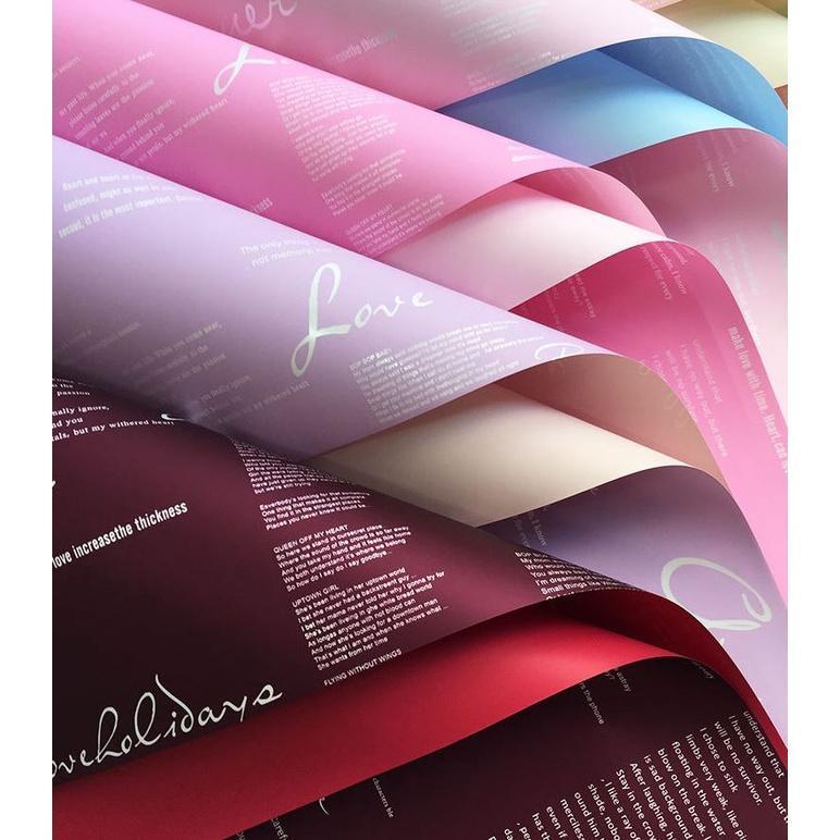 1pc English Letters Hanfei-Paper Ouya Wrapping Paper Waterproof Flowers Korean Bouquets Packing Materials Florist(1164L) - Image 2
