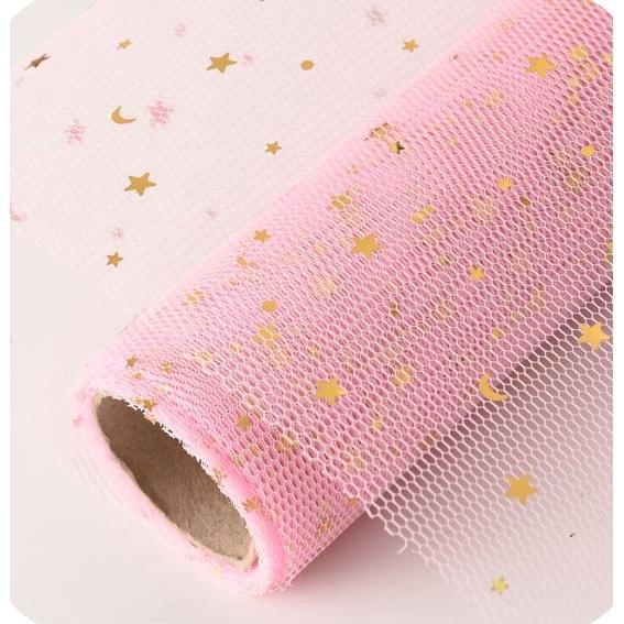 1roll Star Moon Soft Lace Mesh Wrapping Paper Flower Bouquet Florist Supplies DIY Decor Valentine's Day Gift(1420L) - Image 17