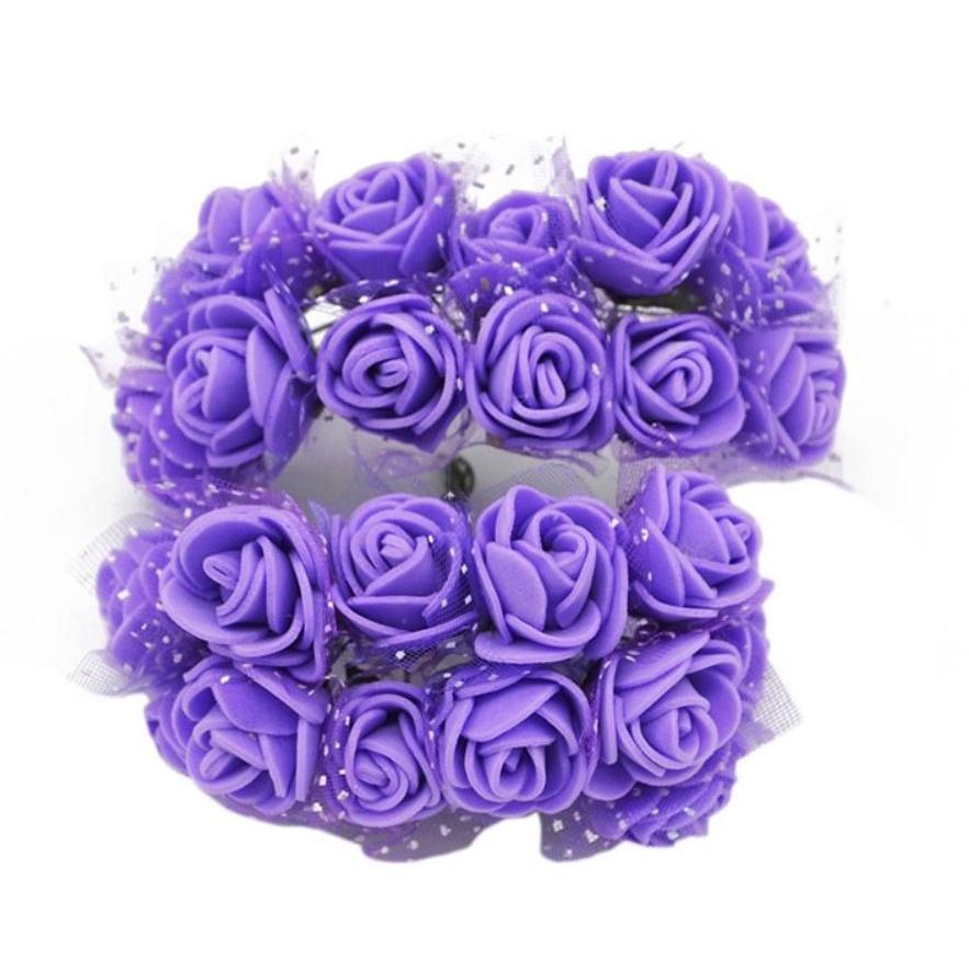 12pcs/pack 2cm Artificial PE Foam Flower Bouquet Mini Silk Rose Head DIY Teddy Bear Wreath Fake Flowers Decor(672L) - Image 6