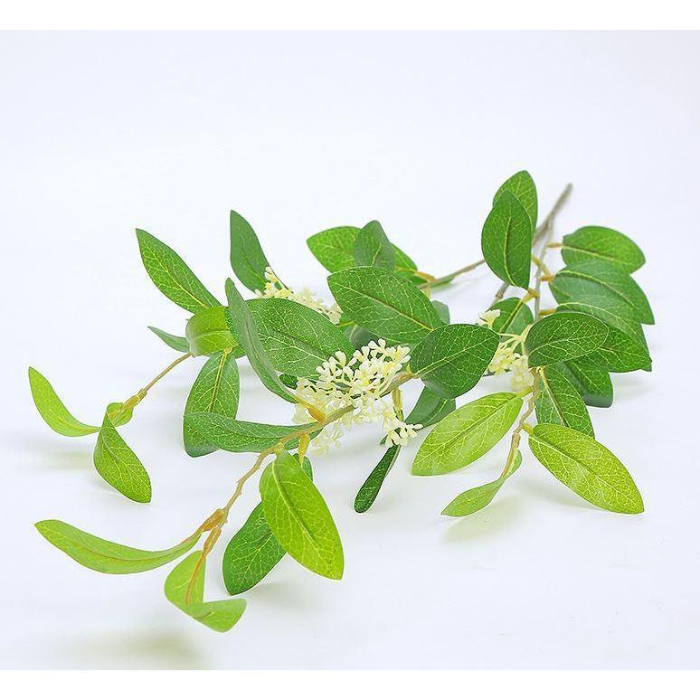 Fake Plants Home Decoration Artificial Branch Osmanthus Leaves with Flower 3 Branch Laurel Branches (1286L) - Image 4