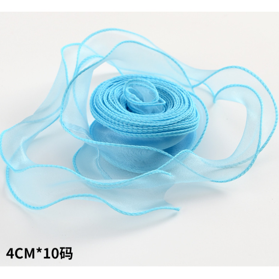 10yards/roll Fishtail Yarn Wave Sheer Chiffon Organza Ribbons Gift Box Packaging Bouquet Wrapping 鱼尾纱波浪纱丝带 (2971L) - Image 22
