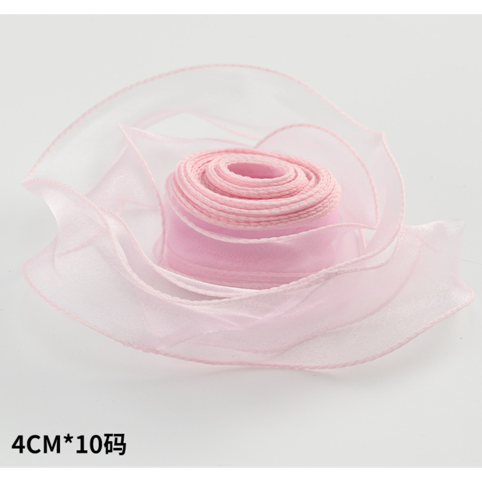 10yards/roll Fishtail Yarn Wave Sheer Chiffon Organza Ribbons Gift Box Packaging Bouquet Wrapping 鱼尾纱波浪纱丝带 (2971L) - Image 24