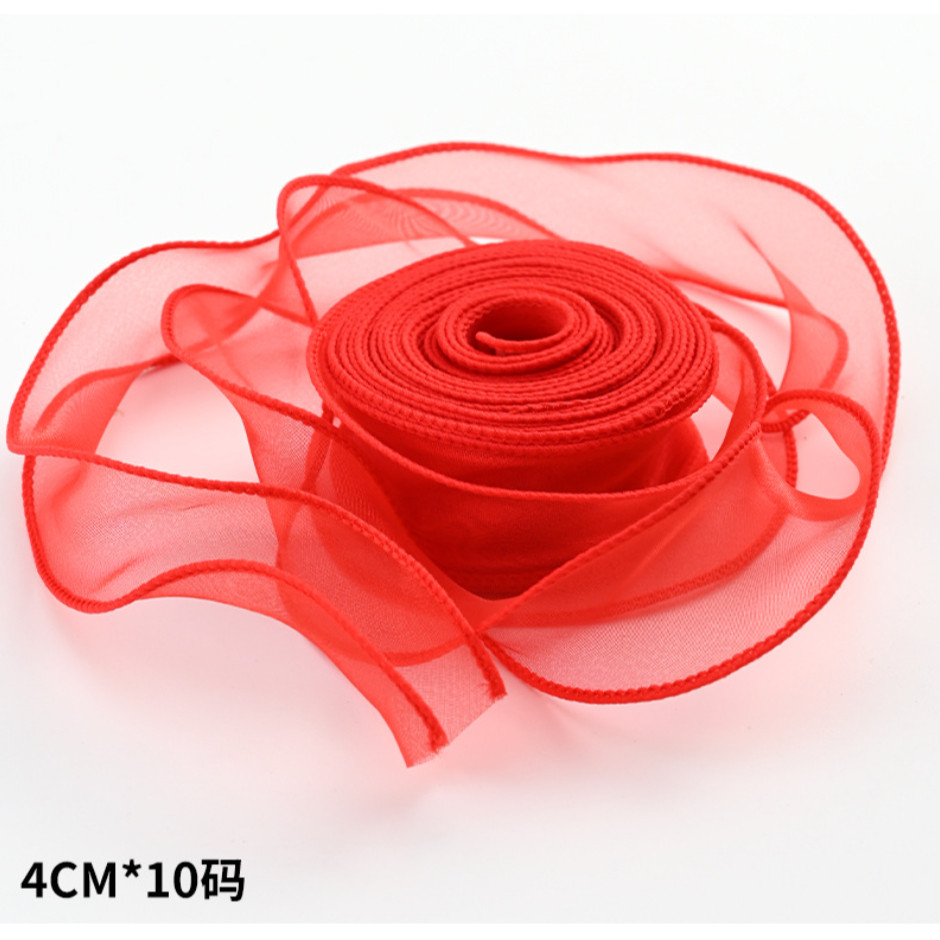 10yards/roll Fishtail Yarn Wave Sheer Chiffon Organza Ribbons Gift Box Packaging Bouquet Wrapping 鱼尾纱波浪纱丝带 (2971L) - Image 26