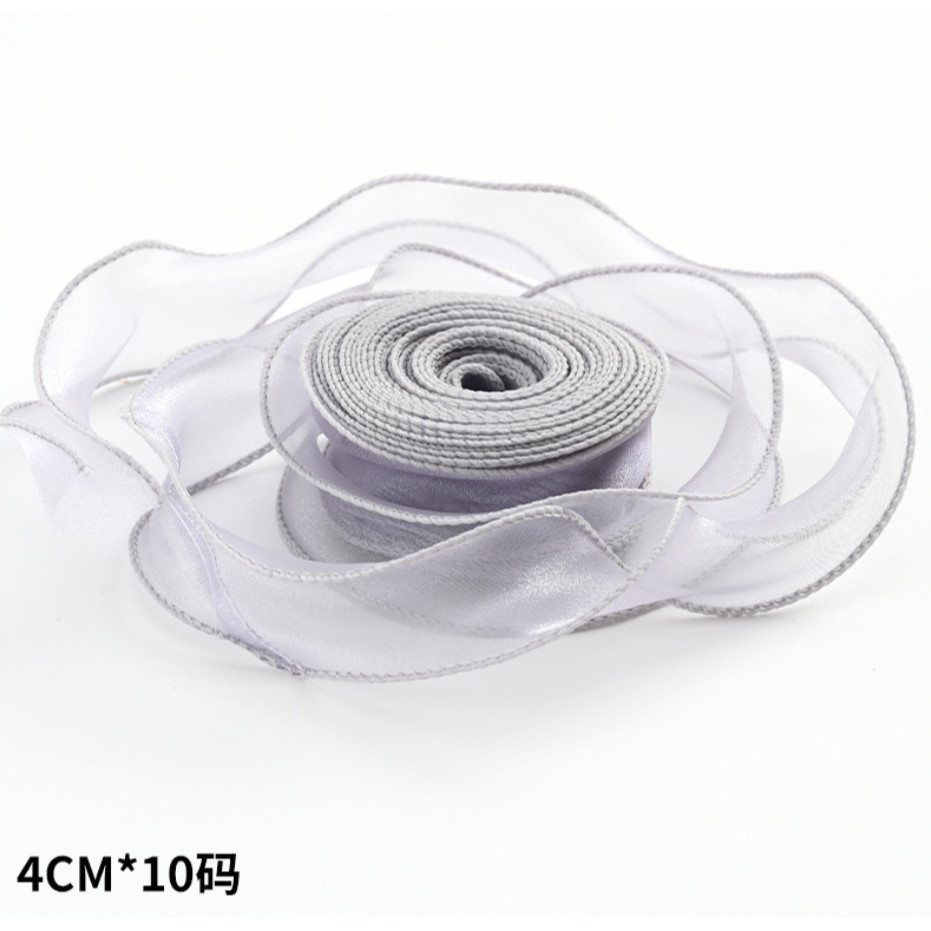 10yards/roll Fishtail Yarn Wave Sheer Chiffon Organza Ribbons Gift Box Packaging Bouquet Wrapping 鱼尾纱波浪纱丝带 (2971L) - Image 27