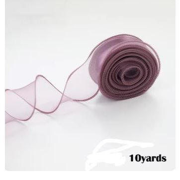 10yards/roll Fishtail Yarn Wave Sheer Chiffon Organza Ribbons Gift Box Packaging Bouquet Wrapping 鱼尾纱波浪纱丝带 (2971L) - Image 28