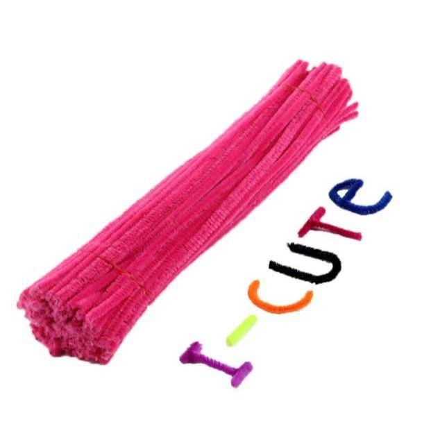 100pcs/lot Kids Creative Colorful Glitter Plush Bend Soft Felt Strip DIY Chenille Sticks Craft Educational Toy (3123L) - Image 21