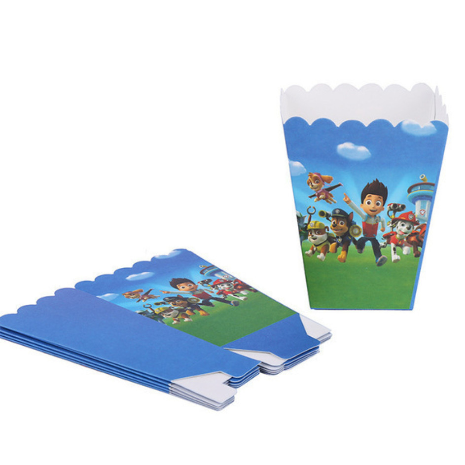 6pcs Cartoon Popcorn Box Treat Kids Birthday Cookie Box Happy Party Baby Shower Favors Popcorn Box 派对爆米花盒 (2952L) - Image 25