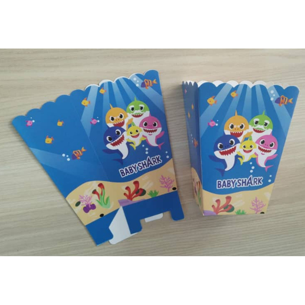 6pcs Cartoon Popcorn Box Treat Kids Birthday Cookie Box Happy Party Baby Shower Favors Popcorn Box 派对爆米花盒 (2952L) - Image 26