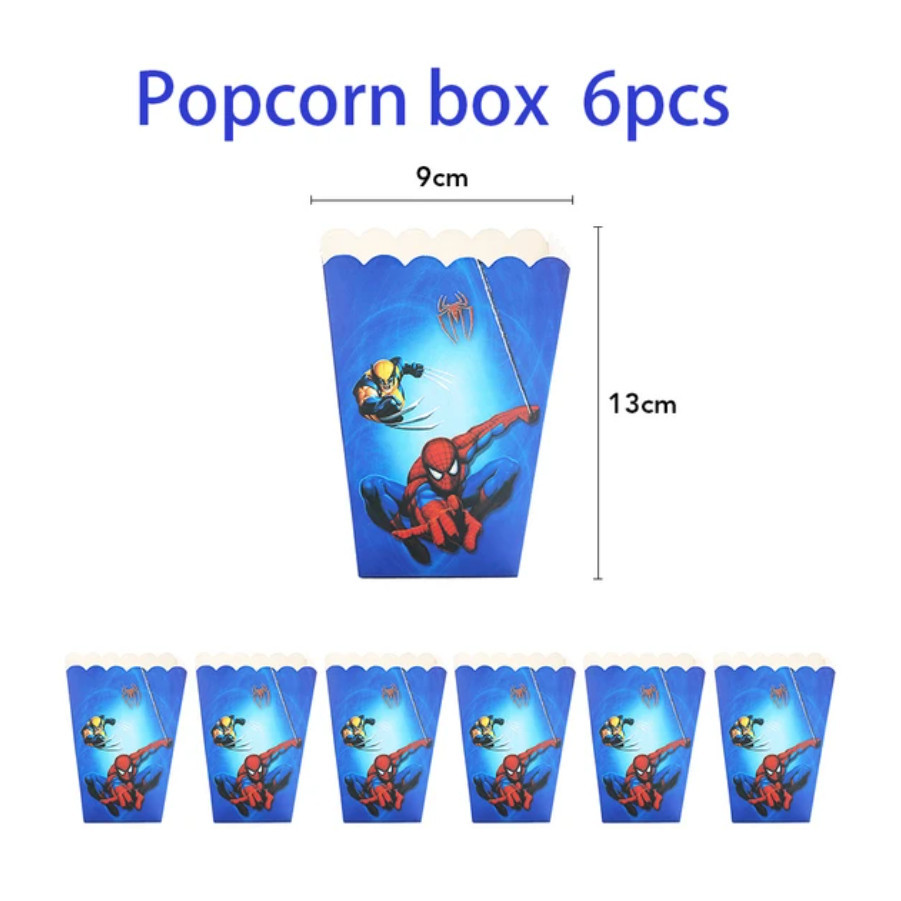6pcs Cartoon Popcorn Box Treat Kids Birthday Cookie Box Happy Party Baby Shower Favors Popcorn Box 派对爆米花盒 (2952L) - Image 28