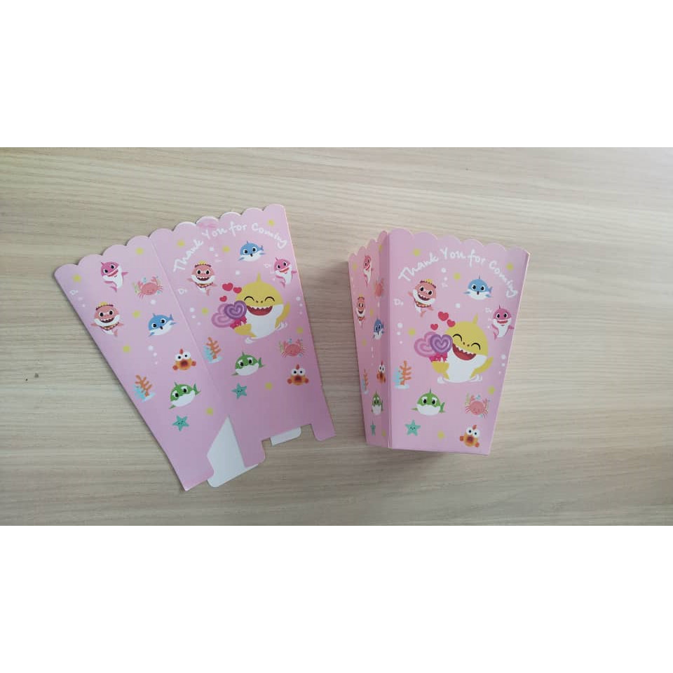 6pcs Cartoon Popcorn Box Treat Kids Birthday Cookie Box Happy Party Baby Shower Favors Popcorn Box 派对爆米花盒 (2952L) - Image 31
