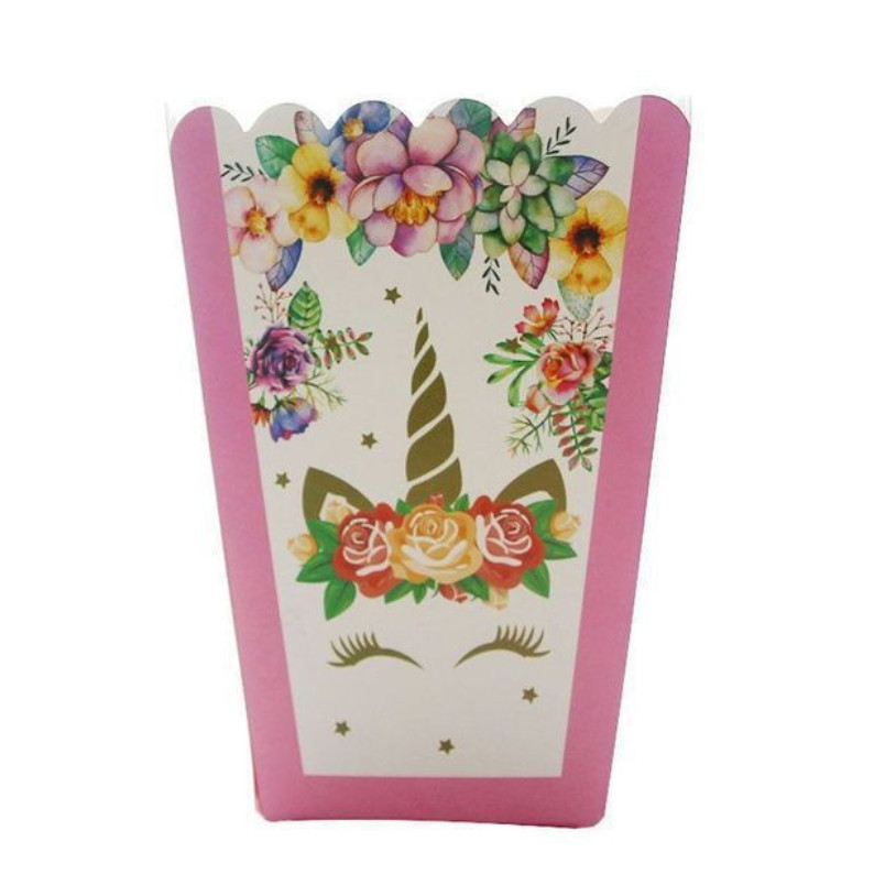 6pcs Cartoon Popcorn Box Treat Kids Birthday Cookie Box Happy Party Baby Shower Favors Popcorn Box 派对爆米花盒 (2952L) - Image 33