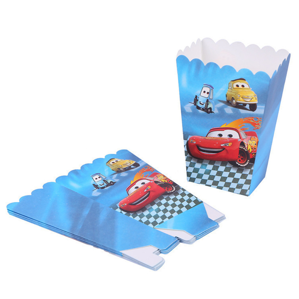 6pcs Cartoon Popcorn Box Treat Kids Birthday Cookie Box Happy Party Baby Shower Favors Popcorn Box 派对爆米花盒 (2952L) - Image 34