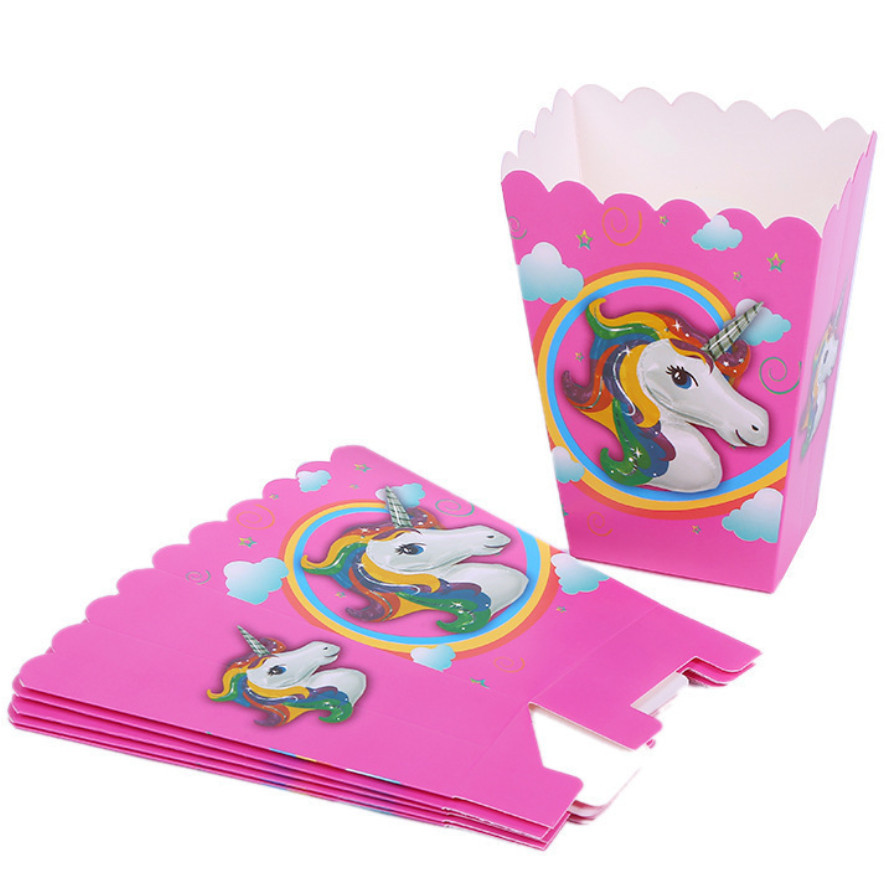 6pcs Cartoon Popcorn Box Treat Kids Birthday Cookie Box Happy Party Baby Shower Favors Popcorn Box 派对爆米花盒 (2952L) - Image 35