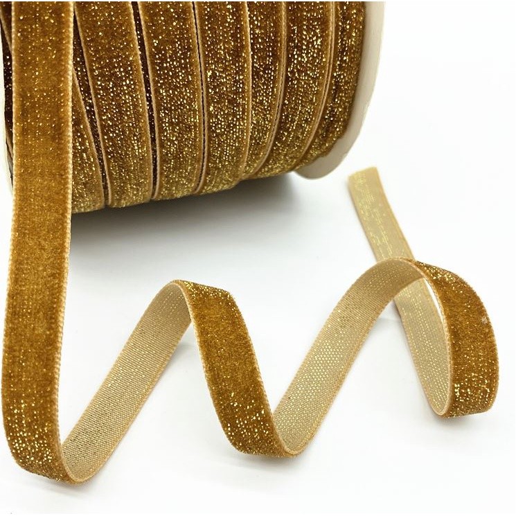 10mm Gold and Silver Wire Velvet Ribbon Wedding Party Decoration Handmade Ribbon Gift Wrapping Hair 葱绒头饰闪亮织带(2074L) - Image 25