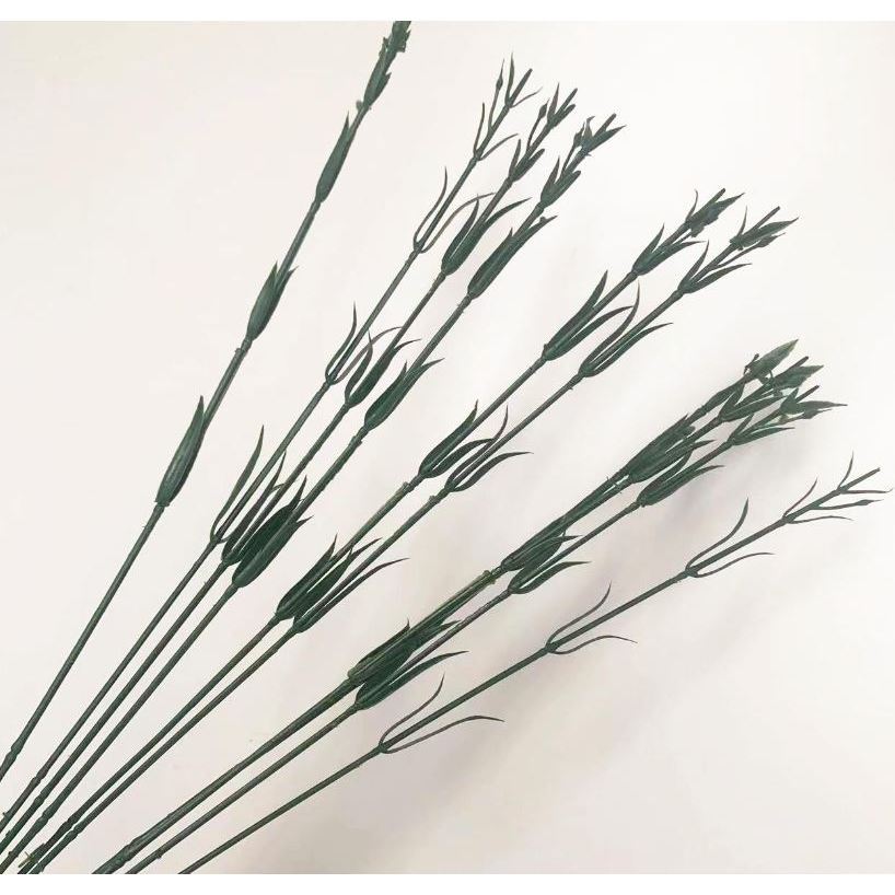 1 set Floral Wire Stem with Leaves and Calyxes for DIY Crafts Artificial Carnation Crochet Flower Stem for Making(3051L) - Image 5