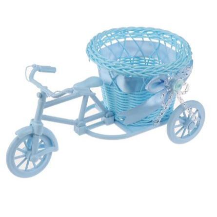 White Bicycle Decorative Flower Basket Wedding Decoration Plastic Tricycle Design Pot Storage Party(3062L) - Image 14