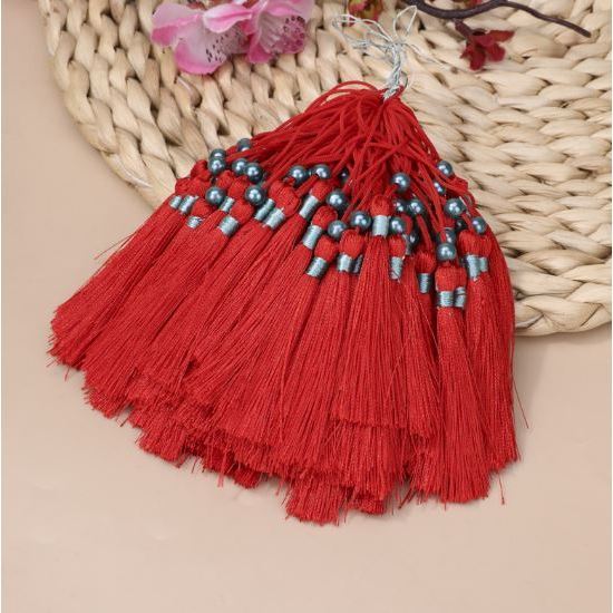 Silky Handmade Flossy Bookmark Tassels with Cord Loop and Beads for Earring Jewelry Making Invitation Souvenir(3075L) - Image 10