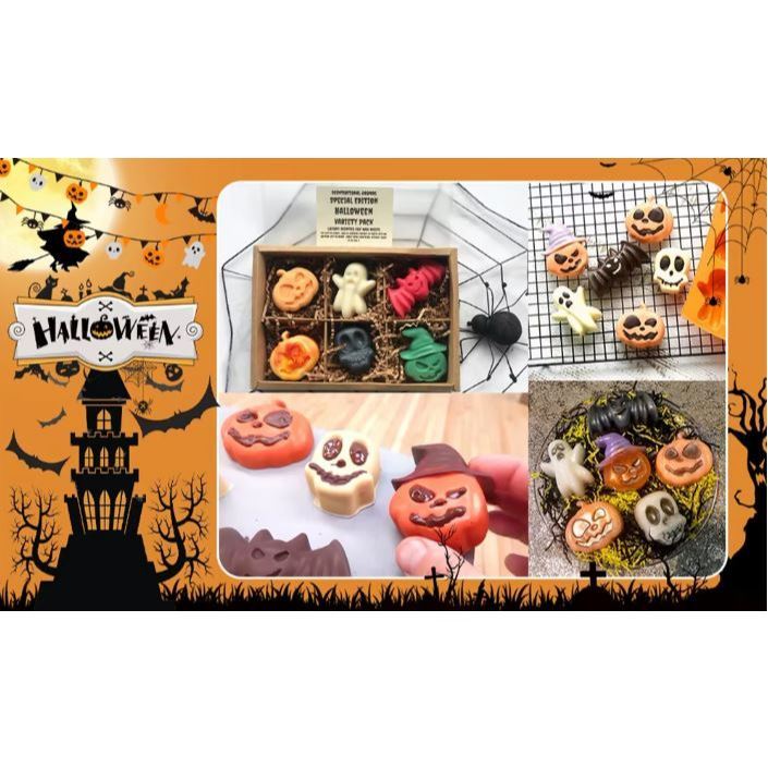 6/8/18/50 Cavities Halloween Scary Silicone Mold Hat Skull Tomb Bat Pumpkin Spider Chocolate Gummy Mould Cake Dec(3126L) - Image 8