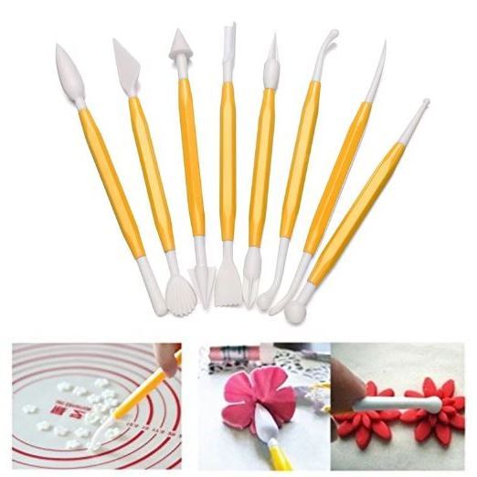 8 Pcs/set Pastry Carving Cutter Sugar Craft Flower Sculpture Group Fondant Cake Engraving Tools DIY Baking (3140L)