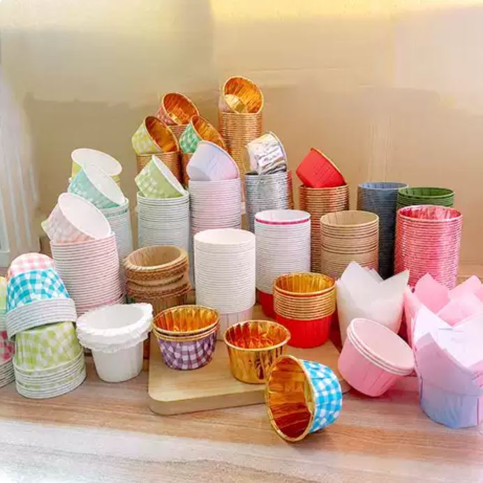 100pcs Muffin Paper Cup Cupcake Liner Baking Cup For Wedding Party Tulip Muffin Cupcake Paper Oilproof (3031L)