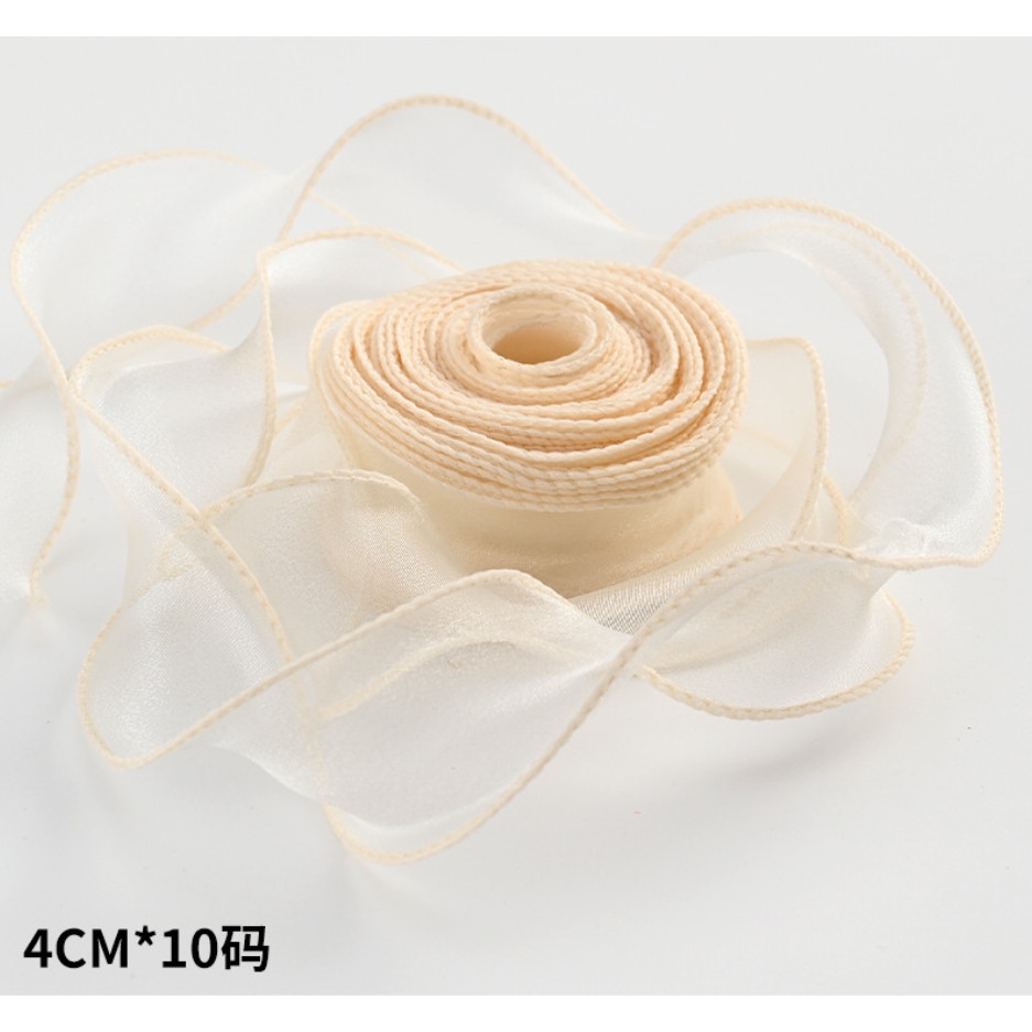 10yards/roll Fishtail Yarn Wave Sheer Chiffon Organza Ribbons Gift Box Packaging Bouquet Wrapping 鱼尾纱波浪纱丝带 (2971L) - Image 18