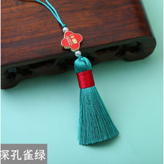 Chinese Style Tassels Charms With Good Luck Clover Beads Decorative Lucky Blessing Tassel Pendant DIY (3039L) - Image 11