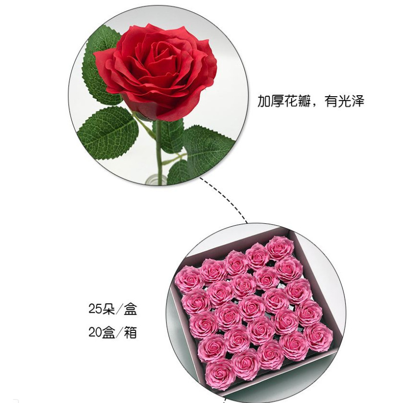 25pcs 6layer 7cm Soap Rose Artificial Flower Wedding Home Furnishings High Quality Superior Valentine'S Day(2083L) - Image 3