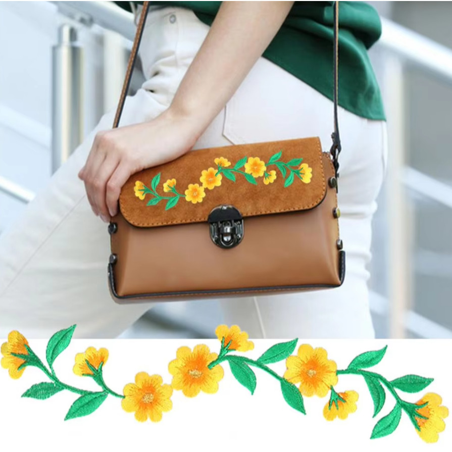 New Style Embroidered Flower Waistband Collar DIY Decorative Long Flower Pattern Patch Clothing Accessories 刺绣布贴 (4008L) - Image 8
