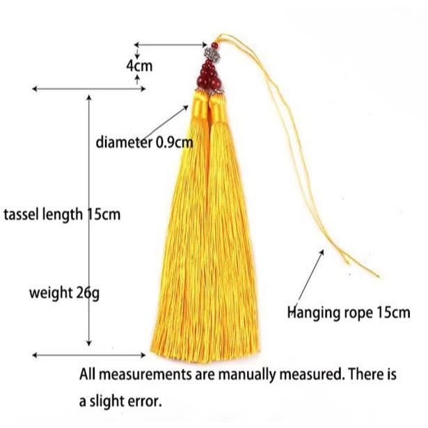 Jade Bead Tassel Polyester Silk Tassels DIY Crafts Tassel Jewelry Making Home Decor Pendant Embellish Fringe (3076L) - Image 4