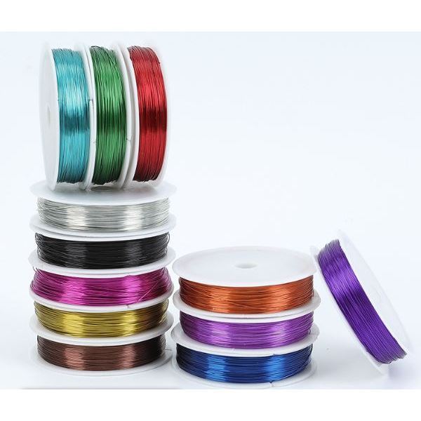 0.4mm Metal Wire Craft Wire Thin 50m Roll Copper Wire Roll Jewellery Wire Bead Wire Painted Wire for Crafts(3122L)