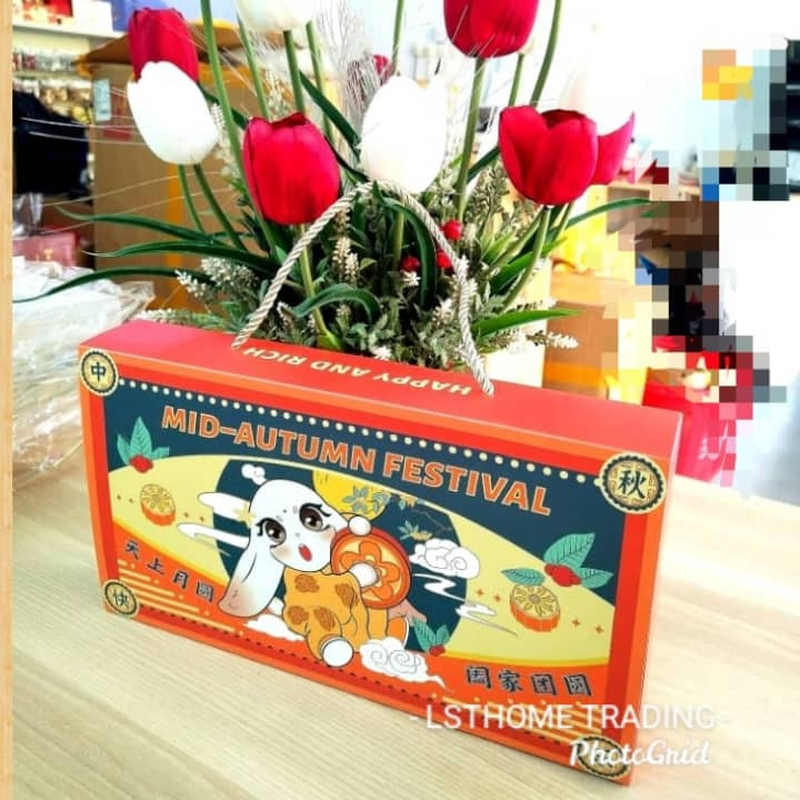 Mid-Autumn Festival Moon Cake Packing Box Boxes for Packaging Gift Bags with Handles Paper Bags Blue Gift Bags (3152L) - Image 6