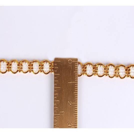 1yard 5mm Cute Gold Silver Line Fabric Dotted Wavy Centipede Belt Lace Trim Clothing Home Textiles 小香风花边 辅料金色花边(2086L) - Image 3