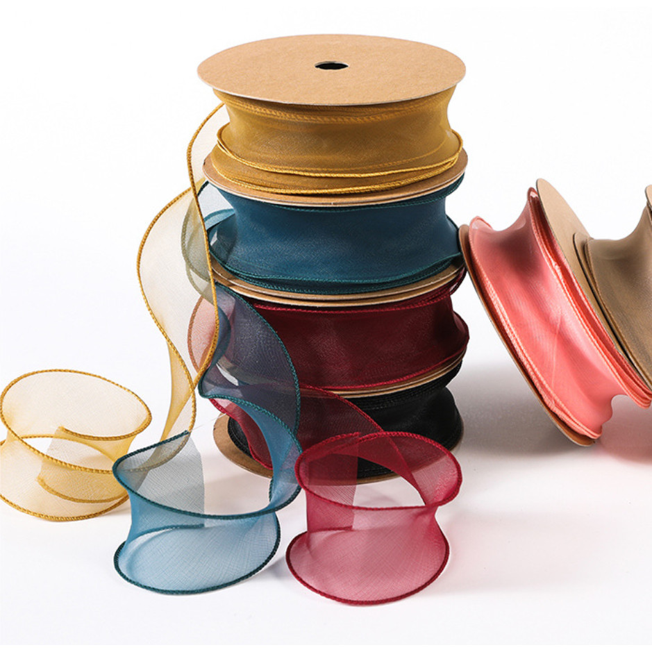 10yards/roll Fishtail Yarn Wave Sheer Chiffon Organza Ribbons Gift Box Packaging Bouquet Wrapping 鱼尾纱波浪纱丝带 (2971L) - Image 7