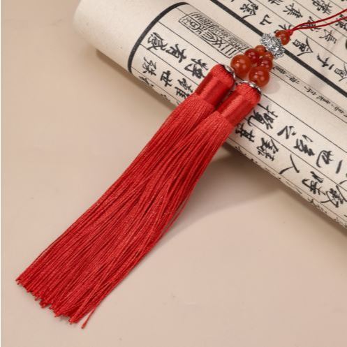 Jade Bead Tassel Polyester Silk Tassels DIY Crafts Tassel Jewelry Making Home Decor Pendant Embellish Fringe (3076L) - Image 8