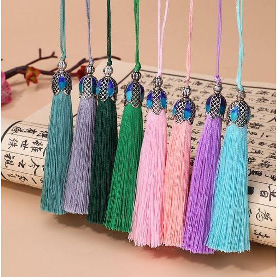 8cm Silk Tassel Fringe Brush Pendant Accessories for DIY Jewelry Making Silk Satin Tassel Handmade Crafts Finding(3077L) - Image 5