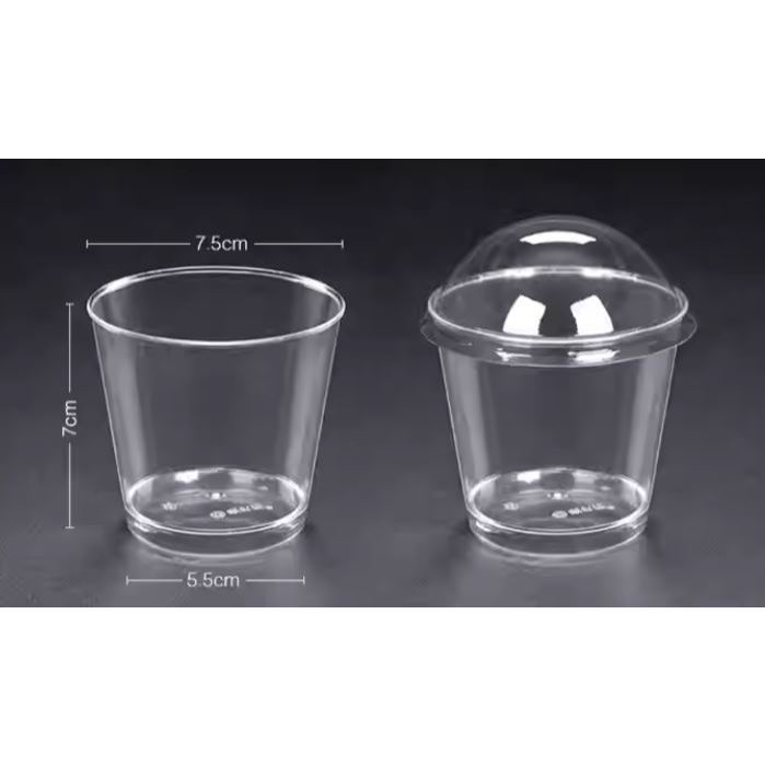 20pcs 200ml Disposable Salad Cup Transparent Plastic Dessert Bowl Container Ice Cream Plastic Cup With Lids (3097L) - Image 4