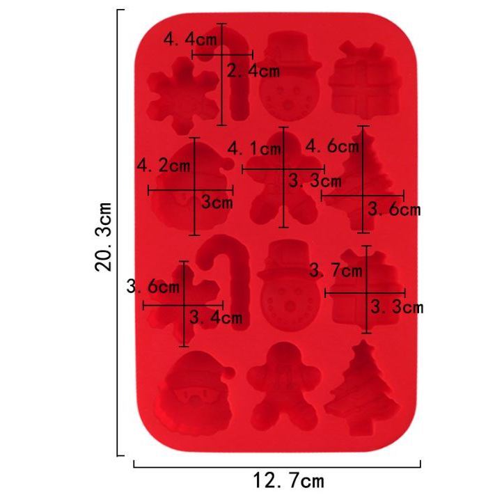 14 Cavities Silicone Christmas Tree Snowman Shapes Cake Mould Chocolate Candy Pan Soap Moulds Ice Cube Tray(3127L) - Image 4