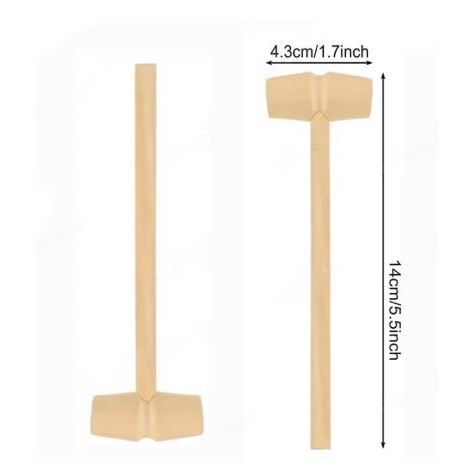 Mini Wooden Hammer Natural Wood Mallets for Cracking Chocolate Nut Lobster CrabSeafood Tools DIY (3139L) - Image 5