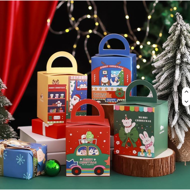 Christmas Gift Box Candy Chocolate Biscuit Packaging Box Bags Xmas Eve Apple Boxes Carrying Case New Year Party (3159L) - Image 6
