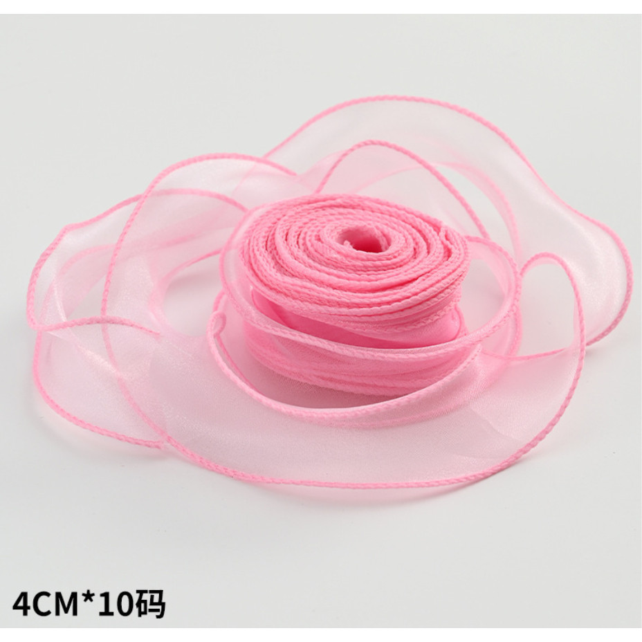 10yards/roll Fishtail Yarn Wave Sheer Chiffon Organza Ribbons Gift Box Packaging Bouquet Wrapping 鱼尾纱波浪纱丝带 (2971L) - Image 15