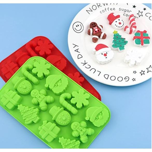 14 Cavities Silicone Christmas Tree Snowman Shapes Cake Mould Chocolate Candy Pan Soap Moulds Ice Cube Tray(3127L) - Image 2
